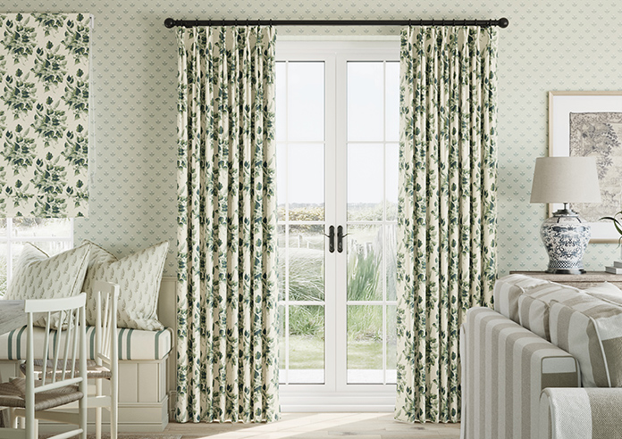 Pensford, Penn Bouquet Barbing Green - Made to Measure Curtains - Image 3